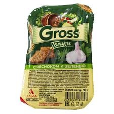 ГРЕНКИ GROSS ЧЕСНОК/ЗЕЛЕНЬ 90Г