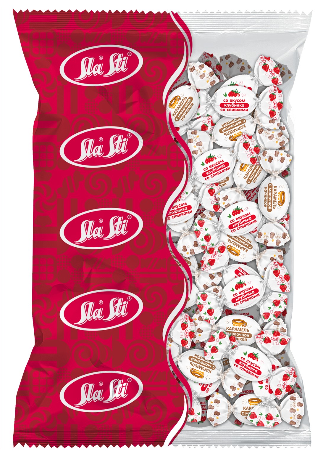 КАРАМЕЛЬ СЛАСТИ С МОЛОЧНОЙ НАЧИНКОЙ МИКС  КЛУБ СО СЛИВ/КОФЕ С МОЛ 1000ГР