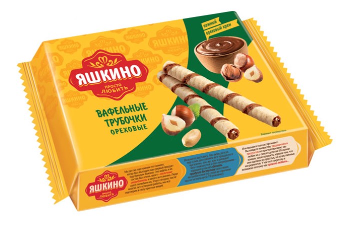 ТРУБОЧКИ ВАФЕЛЬНЫЕ ОРЕХОВЫЕ ЯШКИНО 190ГР