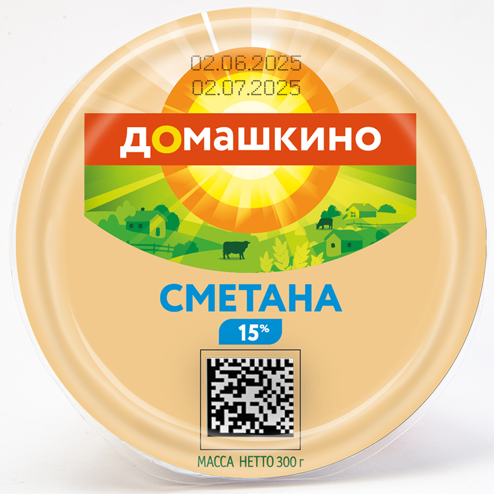 БЗМЖ СМЕТАНА СЕЛО ДОМАШКИНО 15% 300ГР