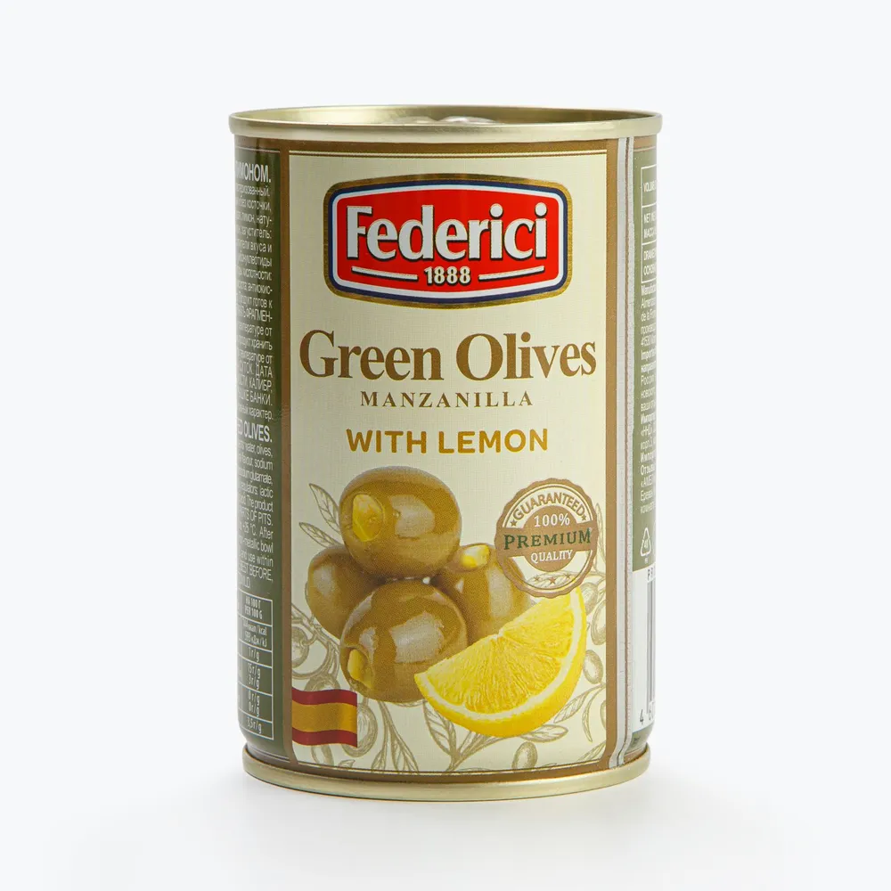 ОЛИВКИ С ЛИМОНОМ FEDERICI Ж/Б 300ГР