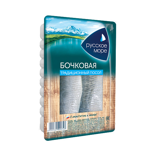 СЕЛЬДЬ АТЛАНТИЧЕСКАЯ ФИЛЕ "БОЧКОВАЯ" ТРАДИЦИОННЫЙ ПОСОЛ "РУССКОЕ МОРЕ" 230Г