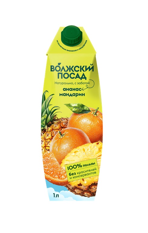 НЕКТАР ВОЛЖСКИЙ ПОСАД 1Л АНАНАС/МАНДАРИН