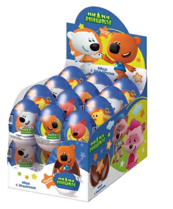 ЯЙЦО ИЗ ГЛАЗУРИ С ПОДАРКОМ МИ-МИ-МИШКИ 20ГР