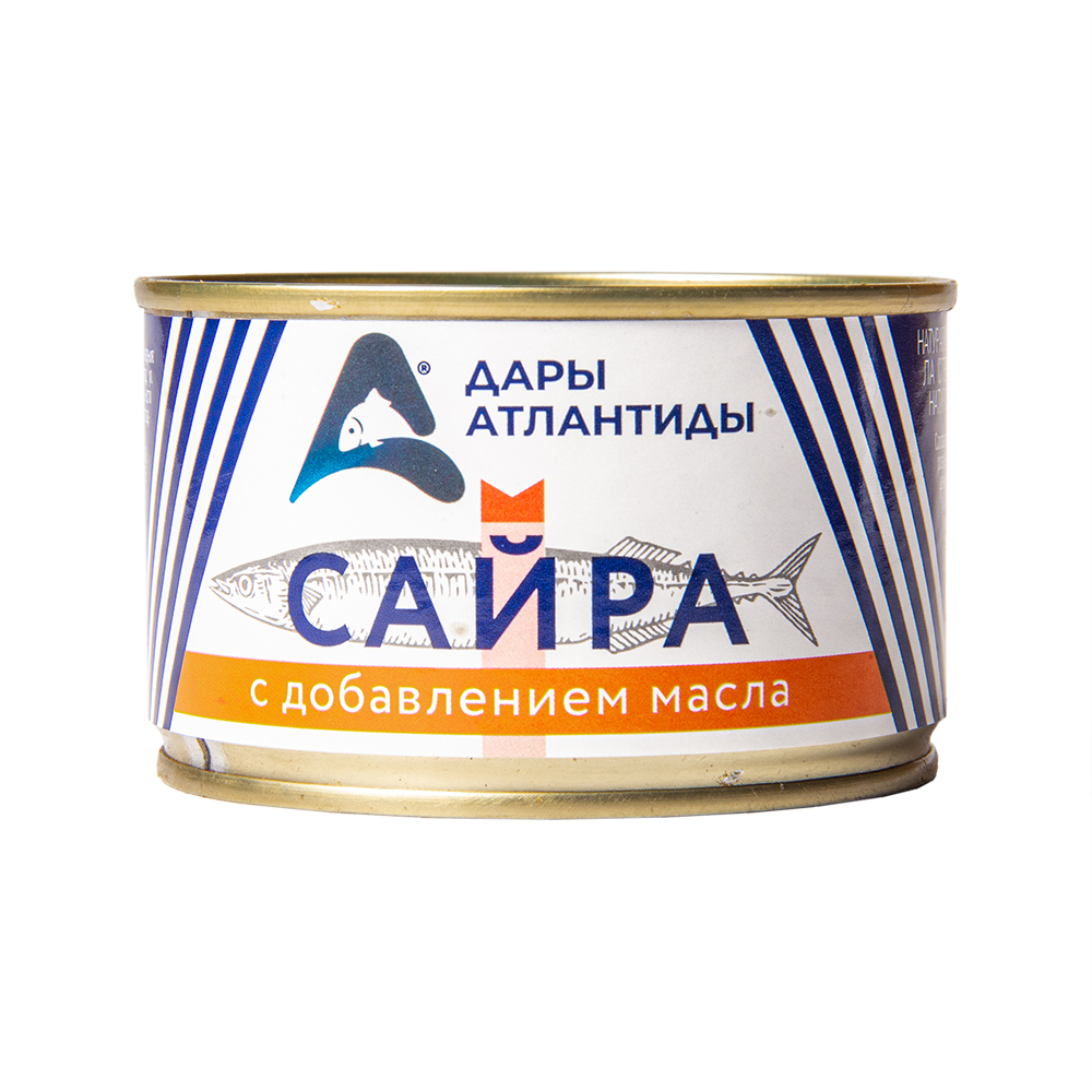 САЙРА ДАРЫ АТЛАНТИДЫ С ДОБАВЛЕНИЕМ МАСЛА С/К 240ГР Ж/Б