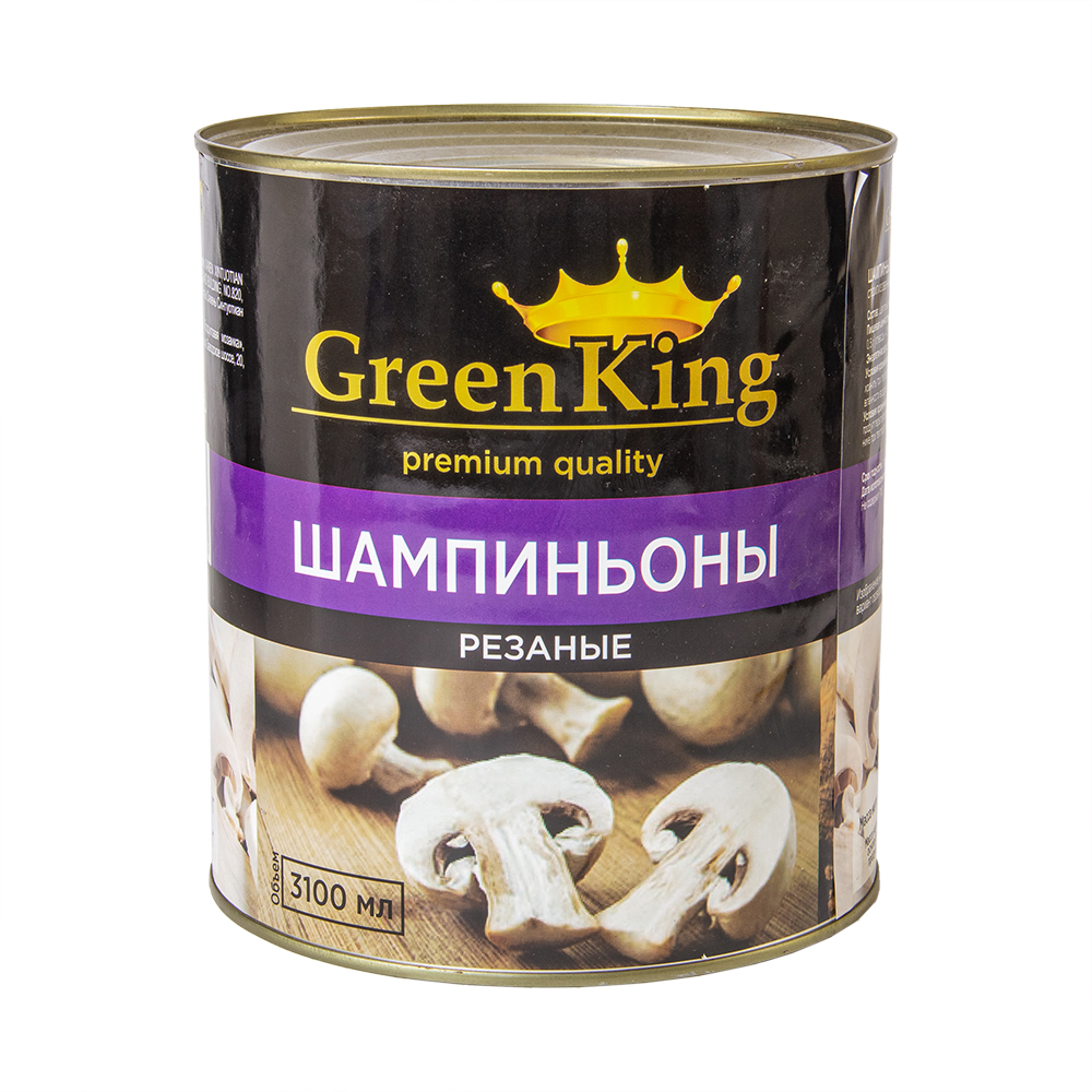 ШАМПИНЬОНЫ ГРИН КИНГ РЕЗАНЫЕ Ж/Б 3100МЛ