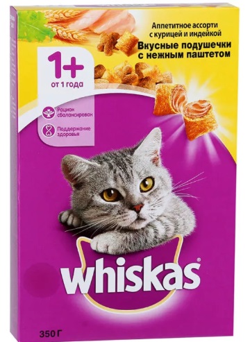 КОРМ ВИСКАС ПОДУШЕЧКИ ПАШТЕТ КУРИЦА/УТКА/ИНДЕЙКА 350ГР