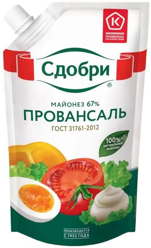 МАЙОНЕЗ СДОБРИ ПРОВАНСАЛЬ 67% 350ГР Д/П