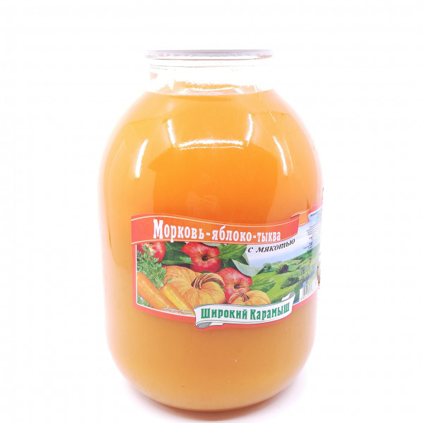 НЕКТАР ШИРОКИЙ КАРАМЫШ 3Л МОРКОВНО-ЯБЛОЧНО-ТЫКВЕННЫЙ С МЯКОТЬЮ С/Б