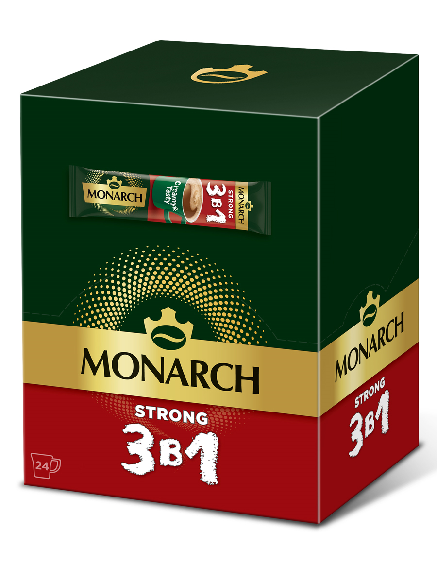 НАПИТОК КОФЕЙНЫЙ РАСТВОРИМЫЙ МОНАРХ СТРОНГ 3 В 1 13Г НАПИТОК КОФЕЙНЫЙ РАСТВОРИМЫЙ МОНАРХ СТРОНГ 3 В 1 13Г