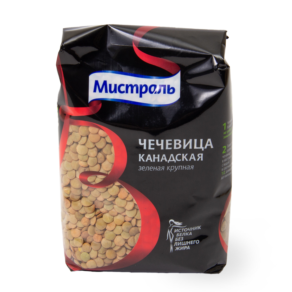 ЧЕЧЕВИЦА ЗЕЛЕНАЯ КРУПНАЯ КАНАДСКАЯ МИСТРАЛЬ 450ГР