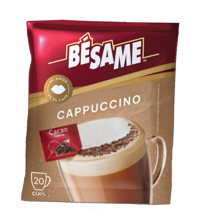 НАПИТОК КОФЕЙНЫЙ РАСТВОРИМЫЙ КАПУЧИНО BESAME С КАКАО-ПОСЫПКОЙ 24ГР*20ШТ ОПТ