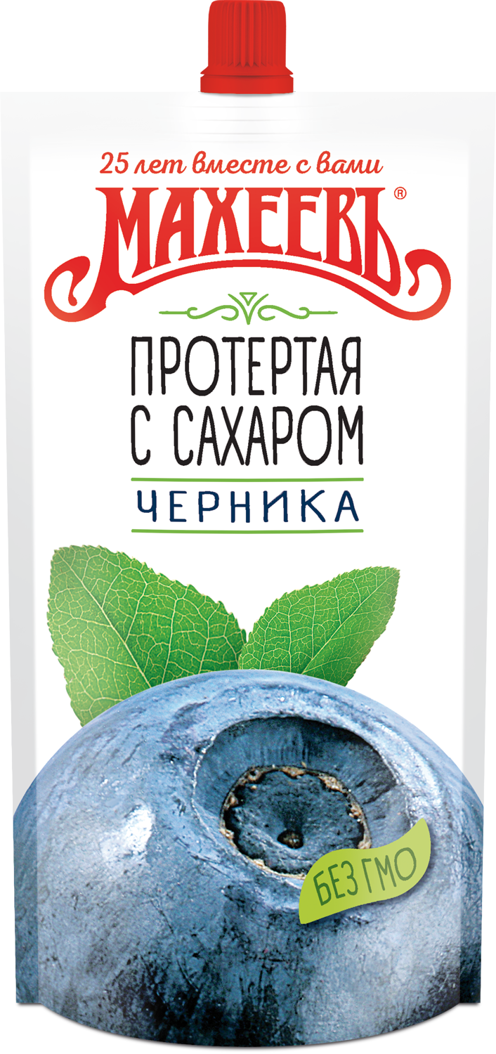 ДЖЕМ МАХЕЕВ ЧЕРНИКА ПРОТЕРТНАЯ С САХАРОМ 300ГР ДПДЗ