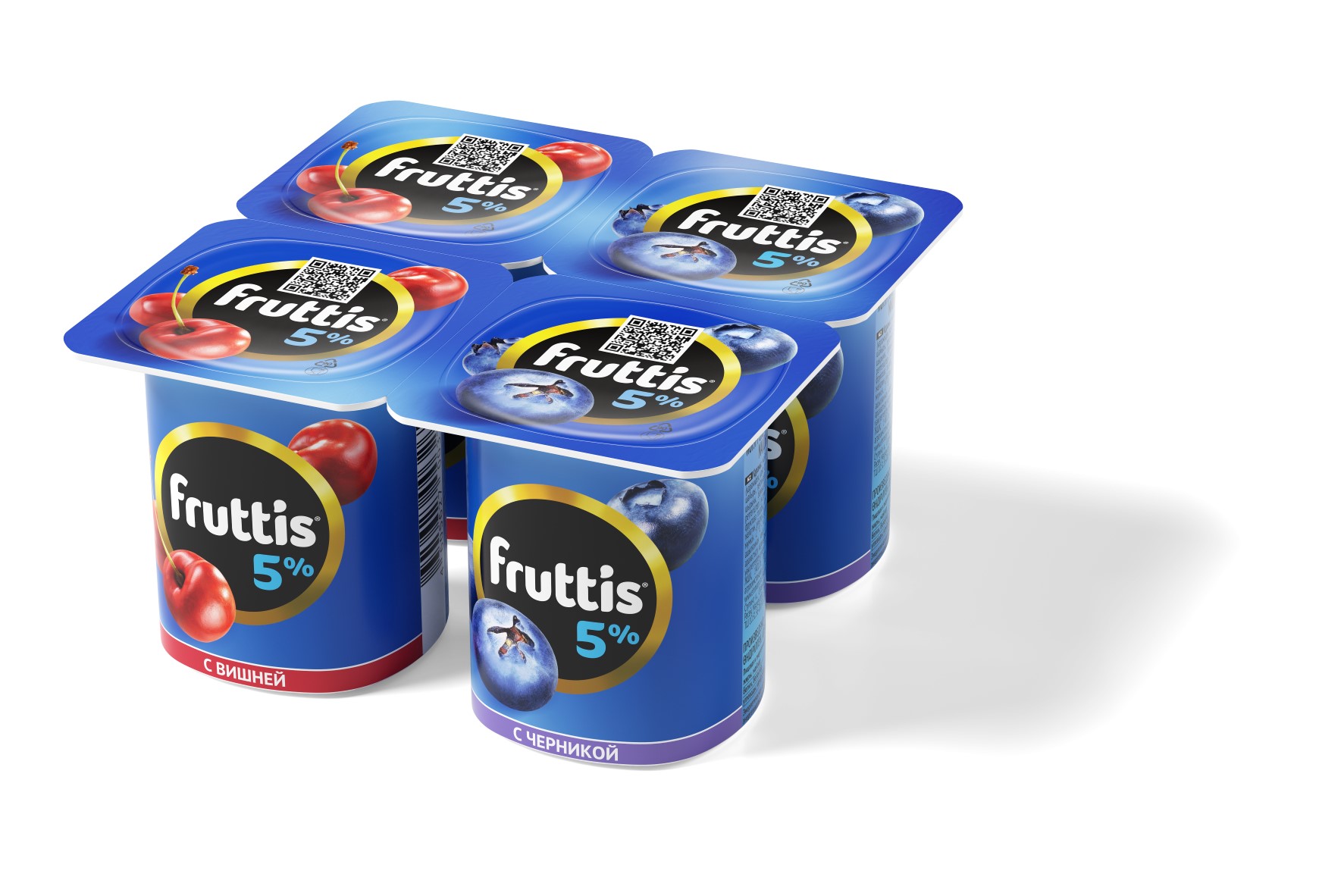 БЗМЖ ЙОГУРТ ФРУТТИС СЛИВ.ЛАКОМ ВИШНЯ-ЧЕРНИКА 5% 115ГР