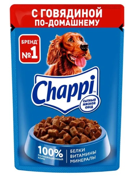 КОРМ ЧАППИ Д/СОБАК ГОВЯДИНА 85ГР ПАУЧ