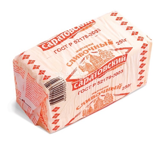 ЗМЖ МАРГАРИН САРАТОВСКИЙ СЛИВОЧНЫЙ ПЕРГ 250ГР