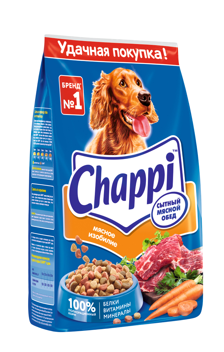 КОРМ ЧАППИ СУХОЙ Д/СОБАК СЫТНЫЙ МЯС ОБЕД МЯС ИЗОБИЛИЕ 2,5КГ