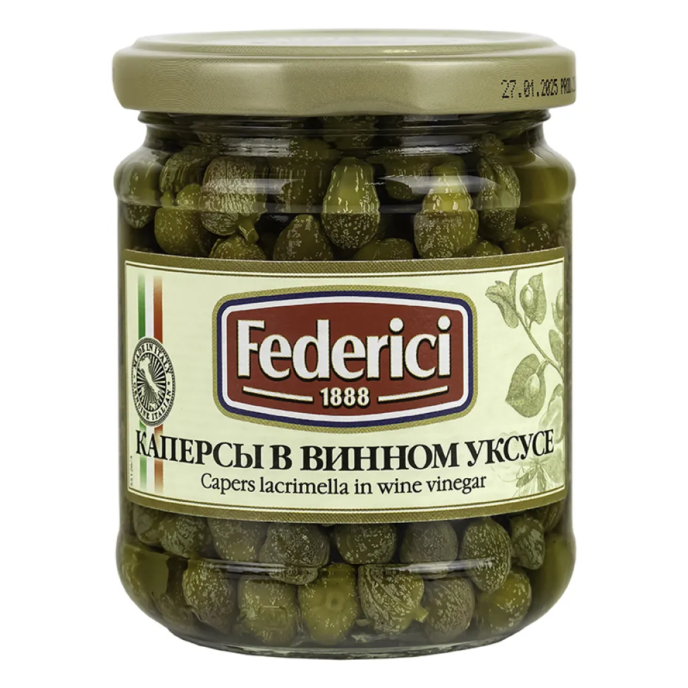 КАПЕРСЫ В ВИН УКСУСЕ FEDERICI СТ/Б 210ГР