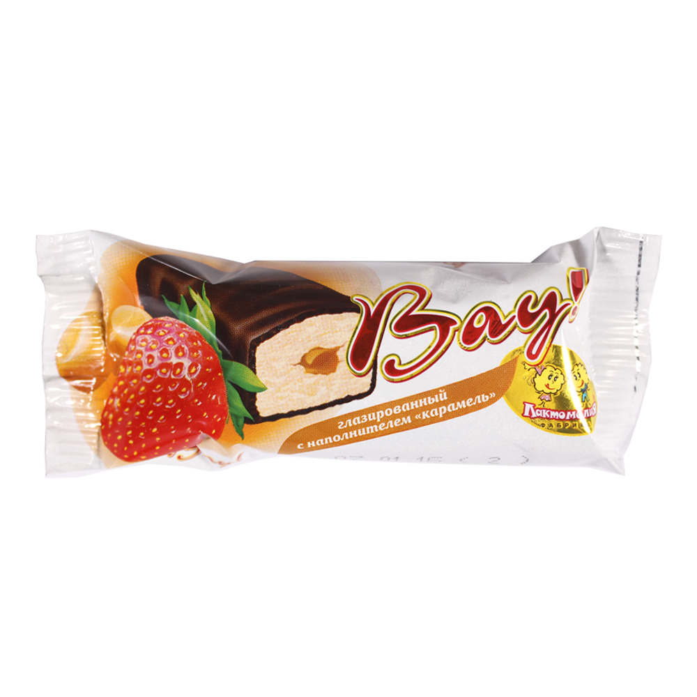 ЗМЖ ПРОДУКТ С ТВОРОГОМ ГЛАЗИРОВАН ВАУ КЛУБНИКА С КАРАМЕЛЬЮ 45ГР