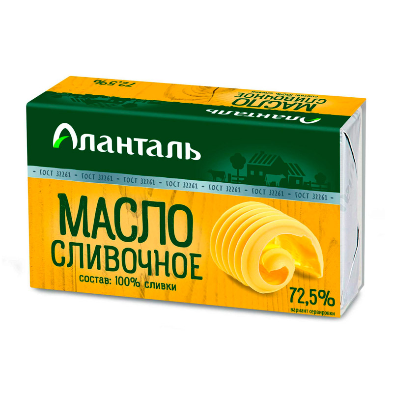 БЗМЖ МАСЛО СЛИВОЧНОЕ АЛАНТАЛЬ 72,5% 180ГР