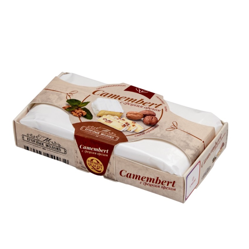 БЗМЖ СЫР КАМАМБЕР С ГРЕЦКИМ ОРЕХОМ 125ГР ЕГОРЛЫК