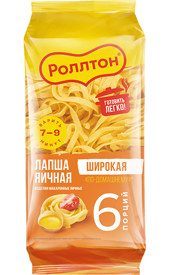 ЛАПША РОЛЛТОН ЯИЧНАЯ КЛАССИЧЕСКАЯ 400ГР