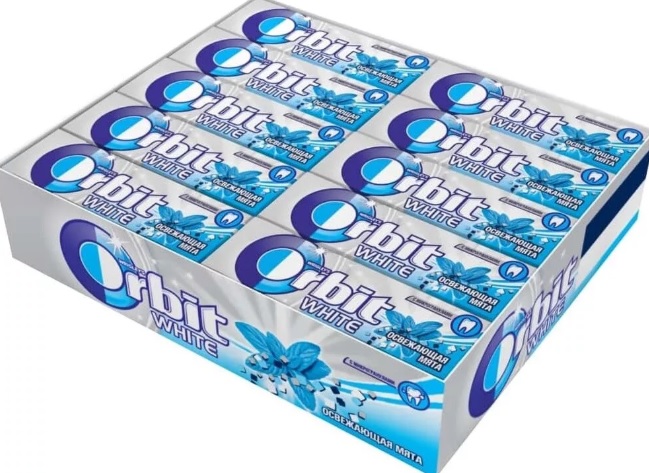 Ж/Р ОРБИТ БЕЛОСНЕЖНЫЙ ОСВЕЖ МЯТА 13,6ГР