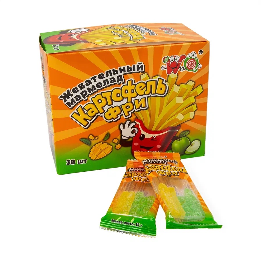 МАРМЕЛАД ЖЕВАТЕЛЬНЫЙ КАРТОШКА ФРИ 15Г 1 УПАК.