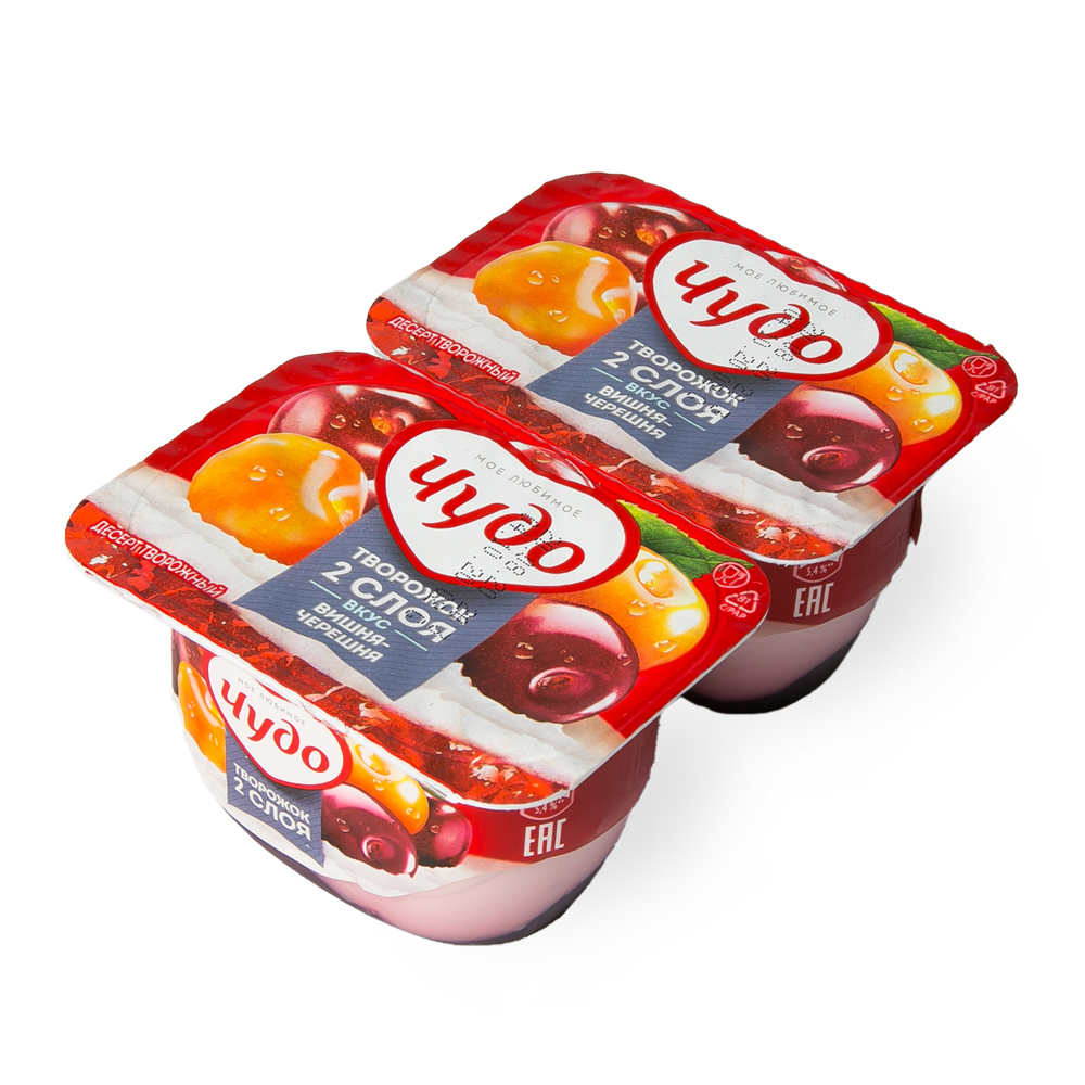 БЗМЖ ТВОРОЖОК ЧУДО ВИШНЯ-ЧЕРЕШНЯ 4% 100ГР