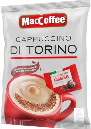 КОФЕ МАККОФЕ КАПУЧИНО ДИ ТОРИНО С ТЕМНЫМ ШОКОЛАДОМ 3В1 25,5ГР