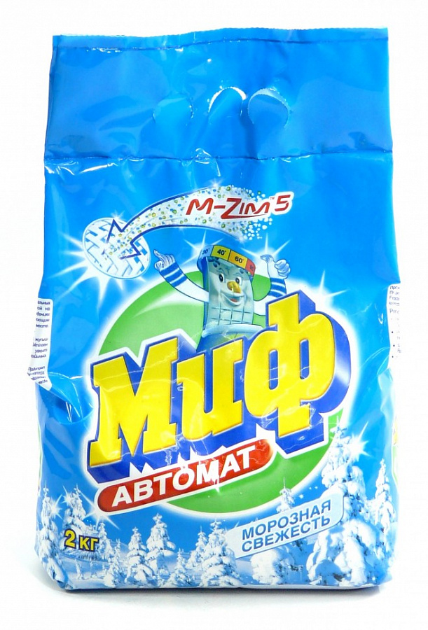 СТИРАЛЬНЫЙ ПОРОШОК МИФ МОРОЗНАЯ СВЕЖЕСТЬ АВТ 2КГ