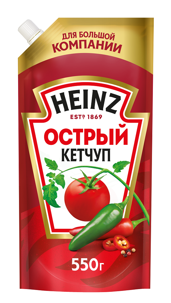 КЕТЧУП HEINZ ОСТРЫЙ Д/П 550 ГР