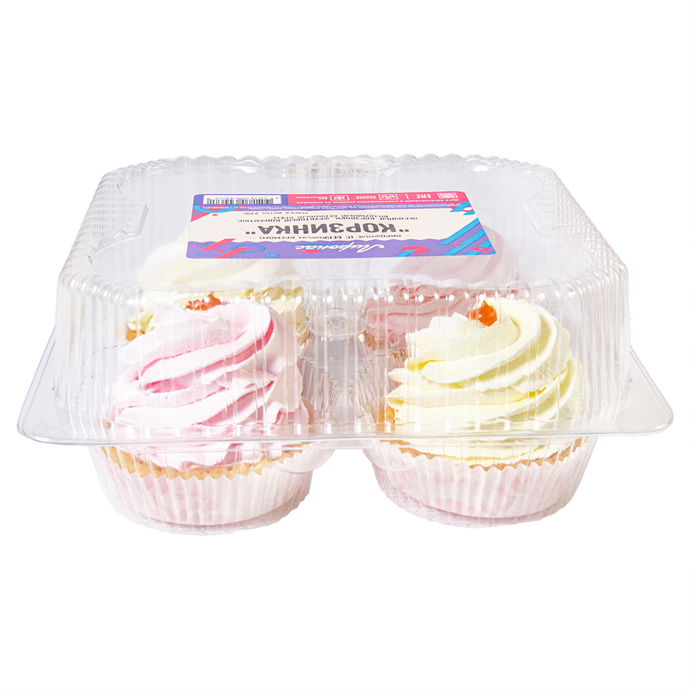 НАБОР ПИРОЖНЫХ КОРЗИНКА (С БЕЛКОВЫМ КРЕМОМ)  ЛИРОНАС 220ГР