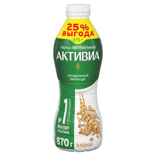БЗМЖ ЙОГУРТ АКТИБИО ПИТ 1,6% ЗЛАКИ 260ГР ПЭТ