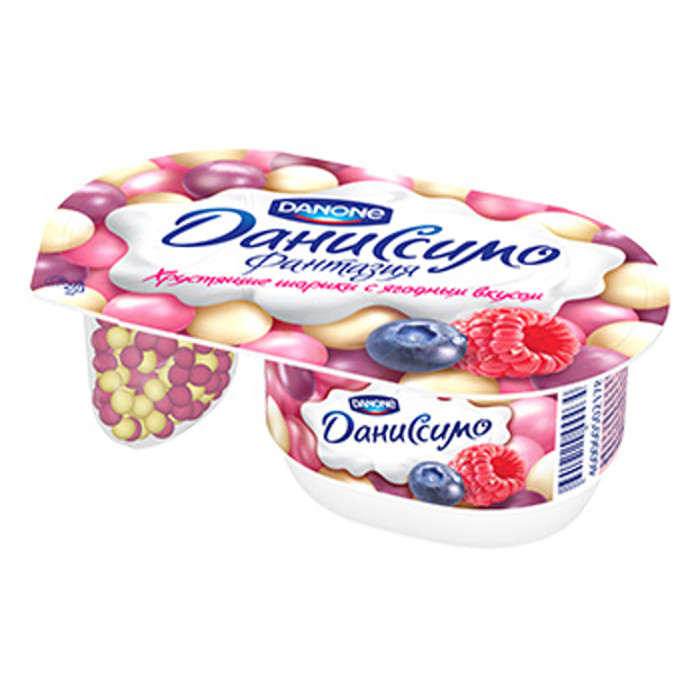 БЗМЖ ЙОГУРТ ДАНИССИМО ФАНТАЗИЯ 6,9% ХРУСТЯЩИЕ ШАРИКИ 105ГР