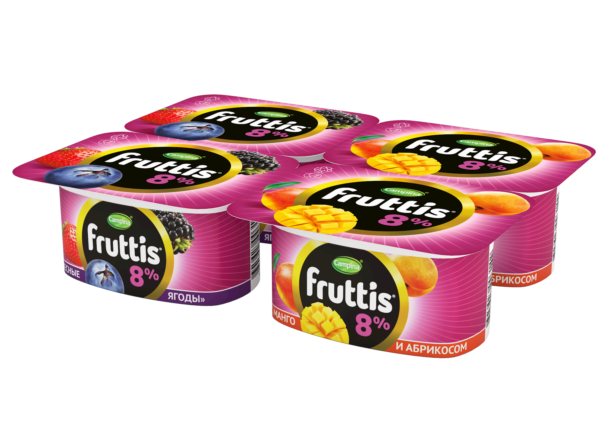 БЗМЖ ЙОГУРТ ФРУТТИС СУПЕРЭКСТРА АБР/МАНГО/ЛЕС ЯГОДА 8% 115ГР