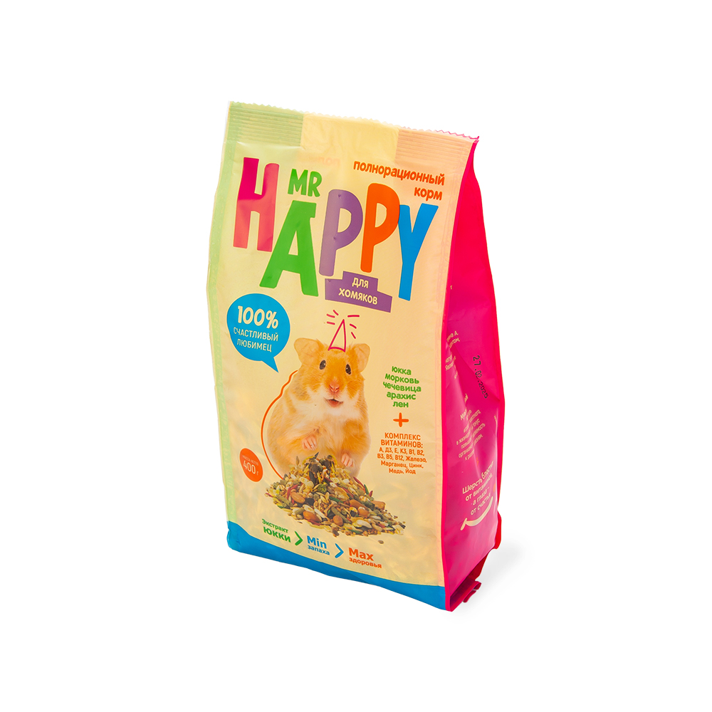 КОРМ MR HAPPY СУХОЙ ДЛЯ ХОМЯКОВ 400ГР