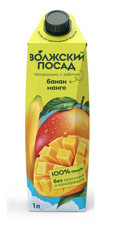 НЕКТАР ВОЛЖСКИЙ ПОСАД 1Л БАНАН/МАНГО