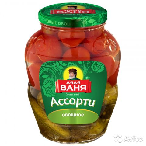 АССОРТИ ОВОЩНОЕ ОГУРЦЫ/ТОМАТ ДЯДЯ ВАНЯ 1,8Л СТ/Б