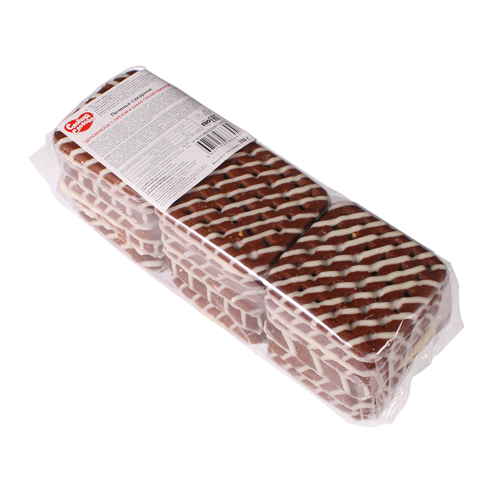 ПЕЧЕНЬЕ СС ДЕРЕВЕНСКОЕ  ОРЕХ/КАКАО ГЛАЗ 350ГР