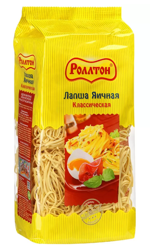 ЛАПША РОЛЛТОН ЯИЧНАЯ КЛАССИЧЕСКАЯ 400ГР