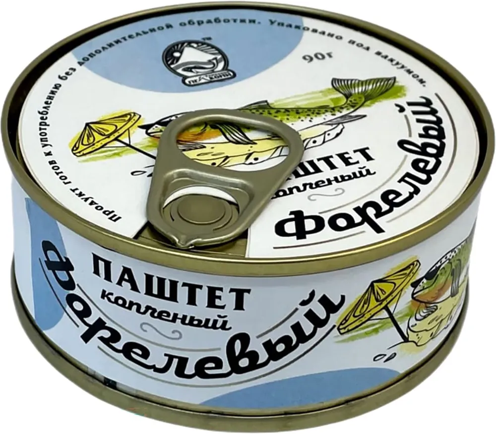ПАШТЕТ ПЕККОНИ ИЗ ФОРЕЛИ КОПЧЕНЫЙ ПАСТЕРИЗОВАННЫЙ 90Г