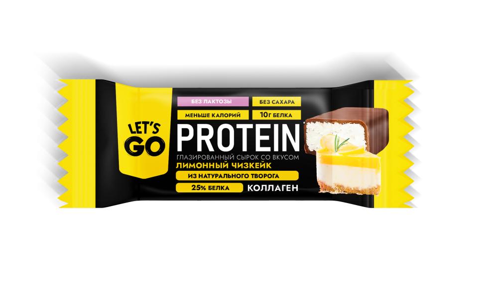 БЗМЖ СЫРОК ТВОРОЖ LET'S GO ГЛАЗИР БЕЗЛАКТОЗ С КОЛЛАГЕНОМ ЛИМОННЫЙ ЧИЗКЕЙК 5% 40 ГР