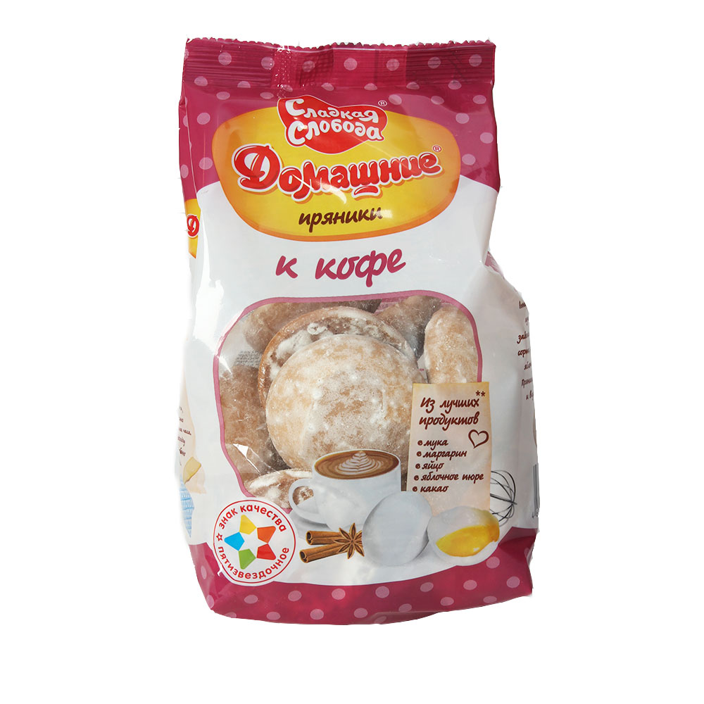 ПРЯНИКИ ДОМАШНИЕ К КОФЕ СЛАДКАЯ СЛОБОДА 350ГР