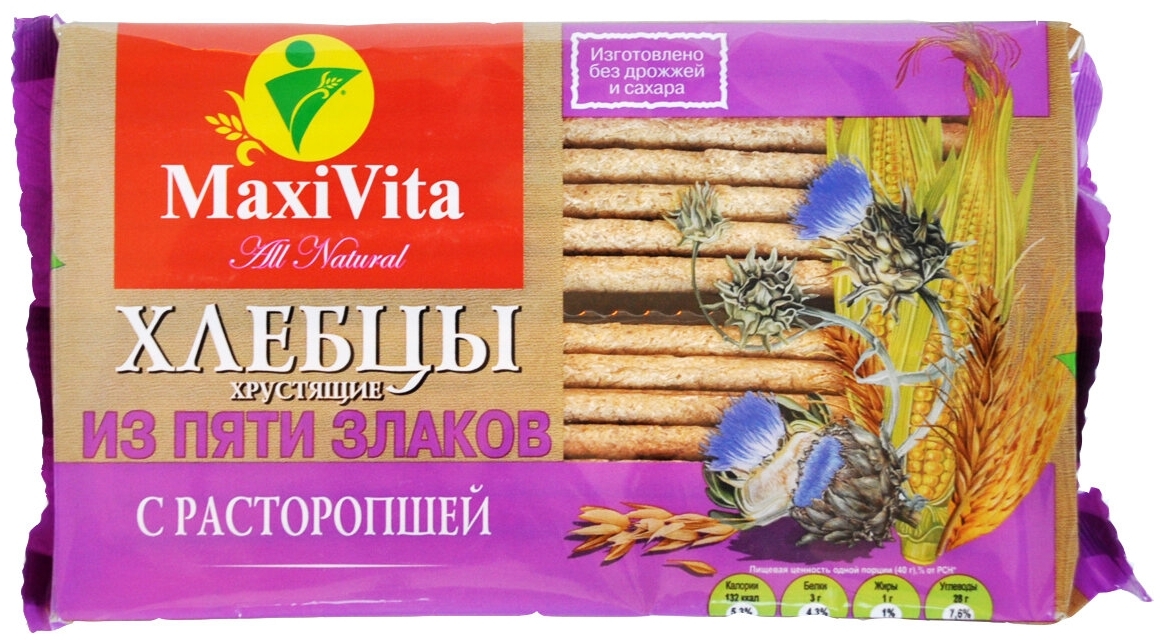 ХЛЕБЦЫ ХРУСТЯЩИЕ МАКСИВИТА С РАСТОРОПШЕЙ 150ГР