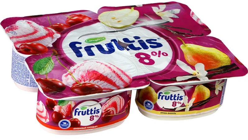 БЗМЖ ЙОГУРТ ФРУТТИС СУПЕРЭКСТРА ВИШНЯ/ПЛОМБИР/ГРУША/ВАНИЛЬ 8% 115ГР