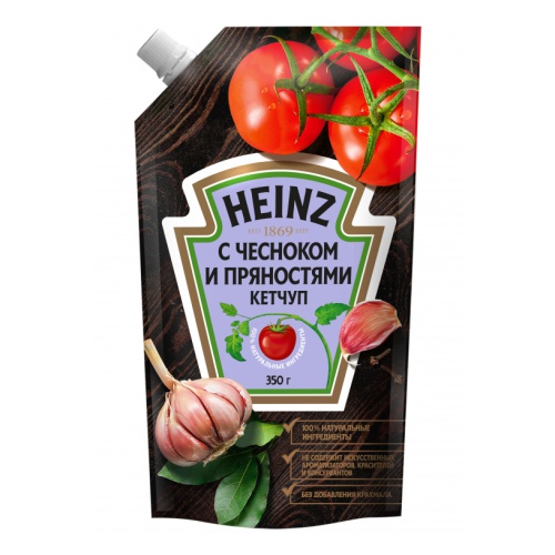 КЕТЧУП ХАЙНЦ С ЧЕСНОКОМ И ПРЯНОСТЯМИ 320ГР Д/П