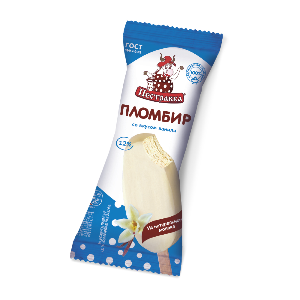 БЗМЖ МОРОЖЕНОЕ ПЕСТРАВКА ЭСКИМО ПЛ ВАНИЛЬ 12% 70ГР