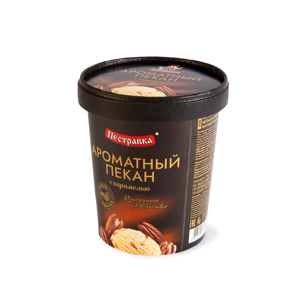 БЗМЖ МОРОЖЕНОЕ ПЕСТРАВКА ВЕДЕРКО ПЛ АРОМАТНЫЙ ПЕКАН 8% 250ГР