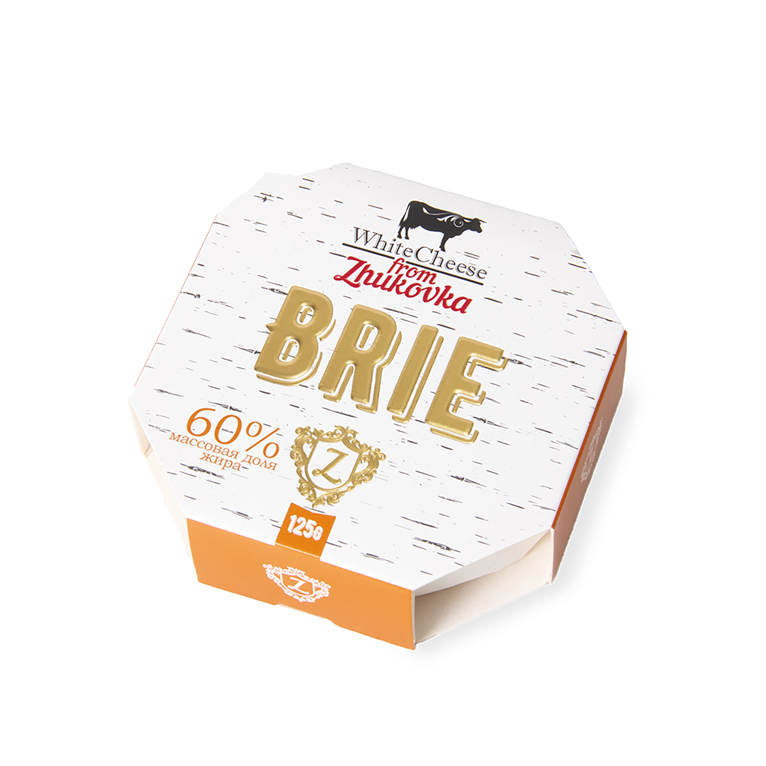 БЗМЖ СЫР БРИ WHITE CHEESE FROM ZHUKOVKA 125 ГР 60%  БЕРЕСТА